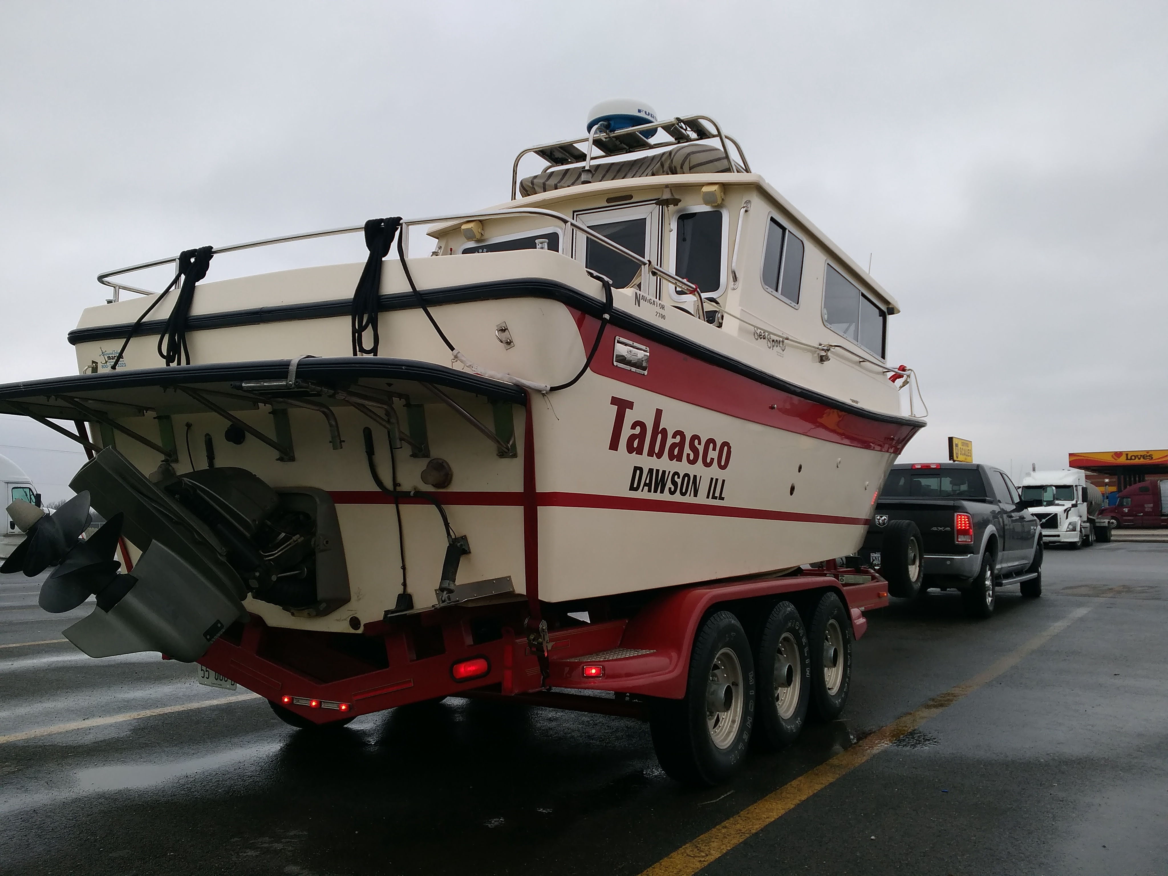 boat on trailer transport